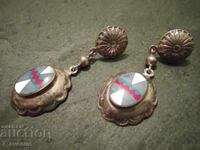 Ασημένια μακριά σκουλαρίκια, ένθετα με σφραγίδες 6.12.25