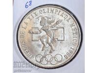 Mexic 25 pesos 1968 Argint! UNC!