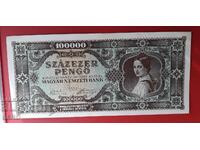 Bancnotă-Ungaria-100 000 pengő 1945