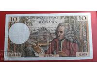 Bancnotă-Franța-10 franci 1973