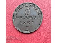 Germany - Prussia - 3 Pfennig 1867 A - Berlin