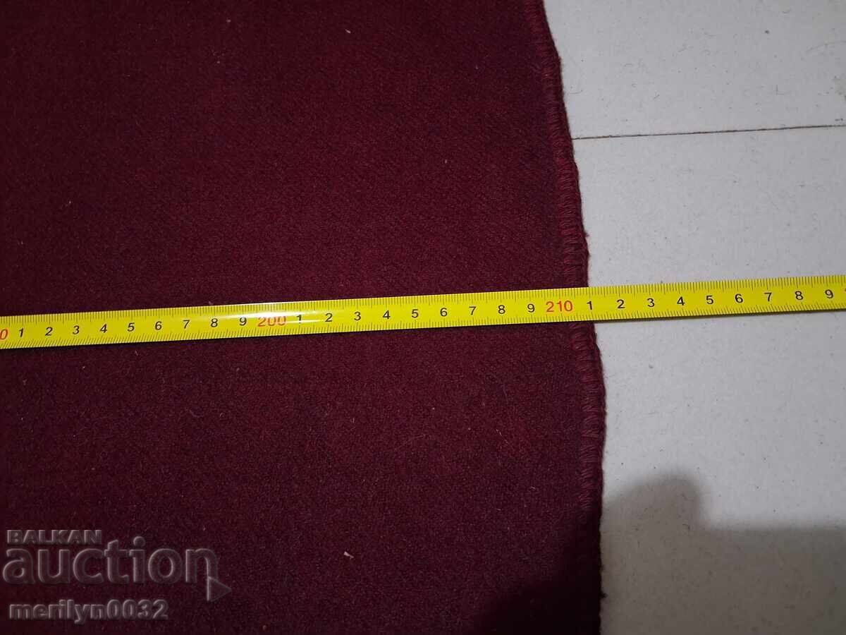 Old woolen bedspread of red felt with lace - 5 Old woolen bedspread of red felt with lace - 5