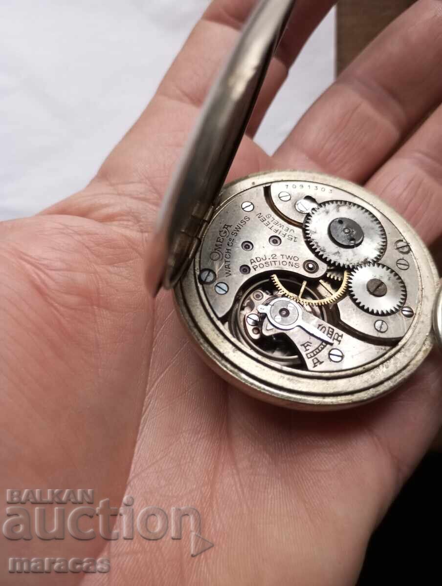 Παλιό ρολόι τσέπης Omega - 5 Παλιό ρολόι τσέπης Omega - 5