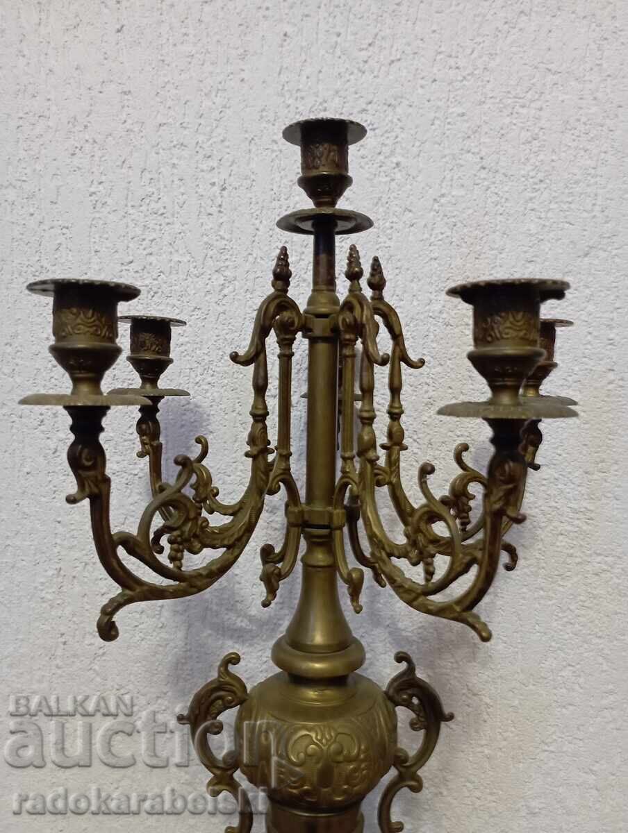 Set of two very large solid bronze candlesticks - 5 Set of two very large solid bronze candlesticks - 5