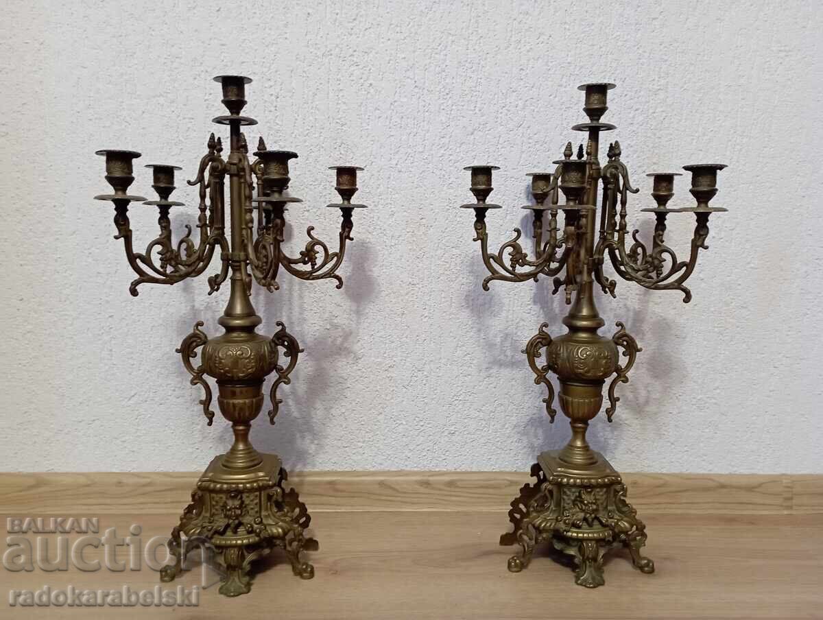 Set of two very large solid bronze candlesticks Set of two very large solid bronze candlesticks