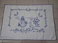 Παλιό κεντημένο χαλί Κοκκινοσκουφίτσα βουλγαρική κέντημα