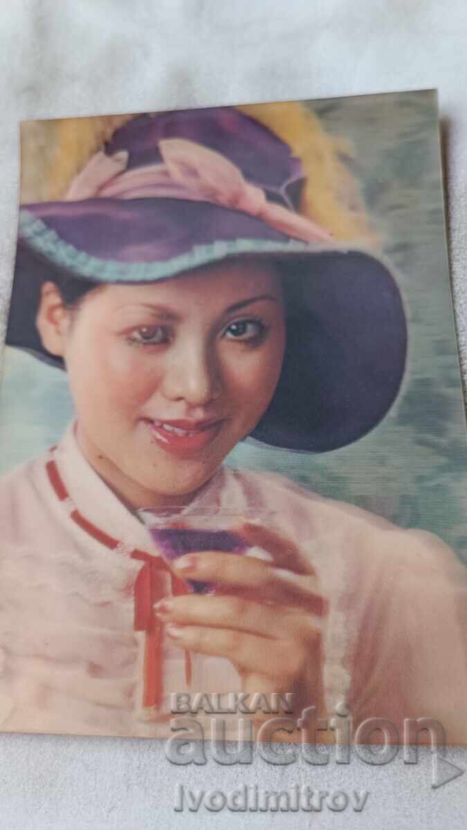 Στερεοσκοπική κάρτα Γιαπωνέζα που αναβοσβήνει με ποτήρι στο χέρι Στερεοσκοπική κάρτα Γιαπωνέζα που αναβοσβήνει με ποτήρι στο χέρι