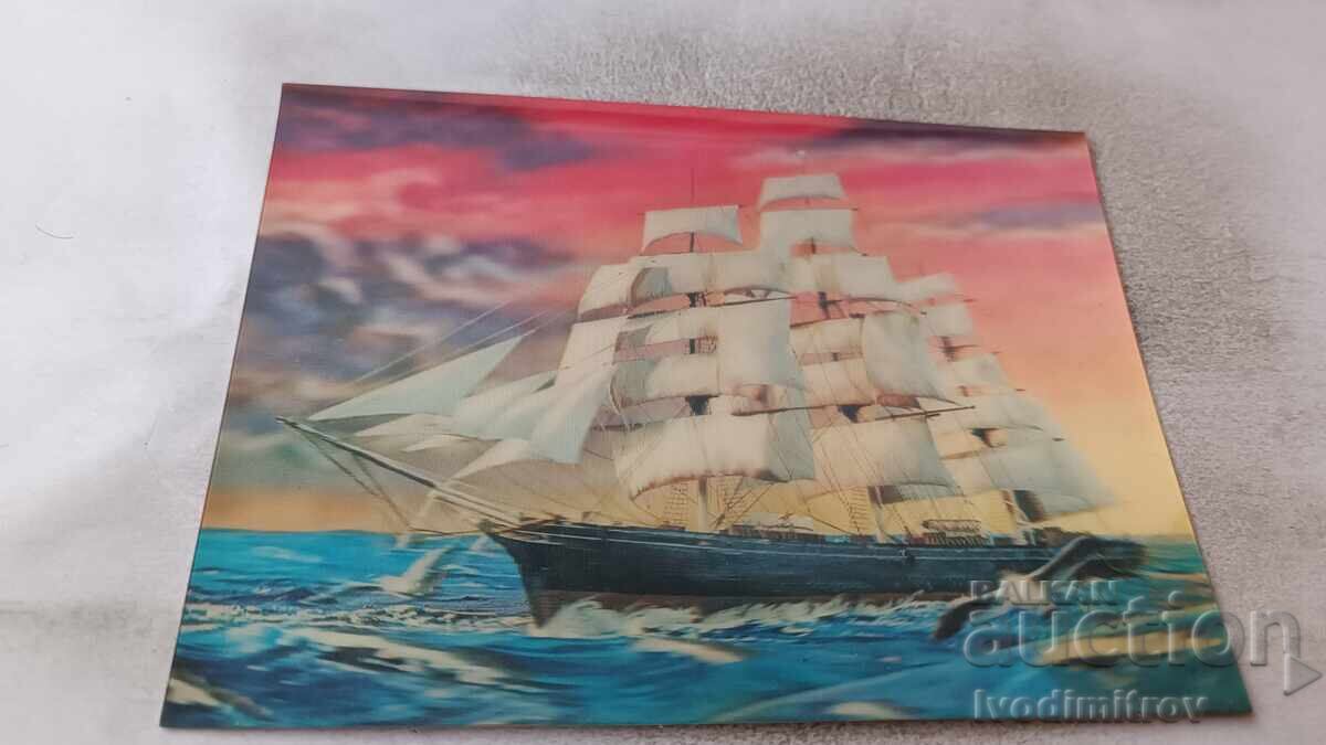 Στερεοσκοπική Κάρτα Ιστιοφόρο Πλοίο Στερεοσκοπική Κάρτα Ιστιοφόρο Πλοίο