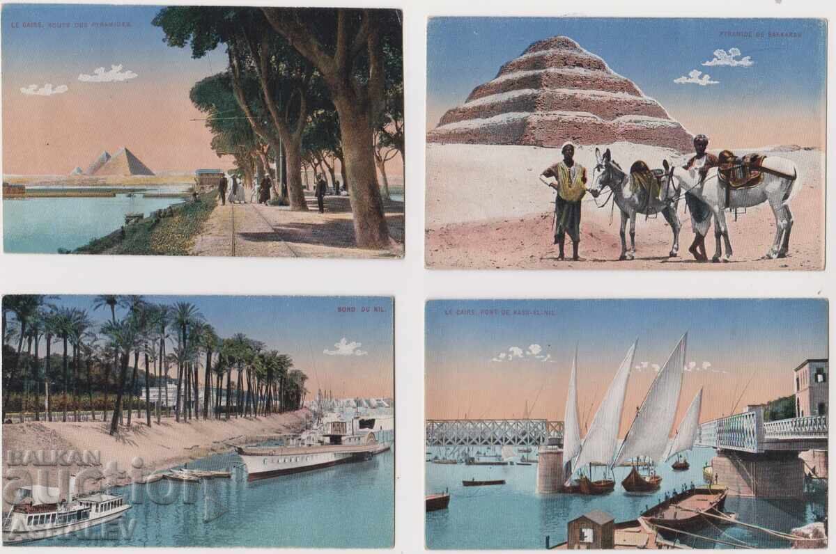 Египет 4 картички чисти - стари