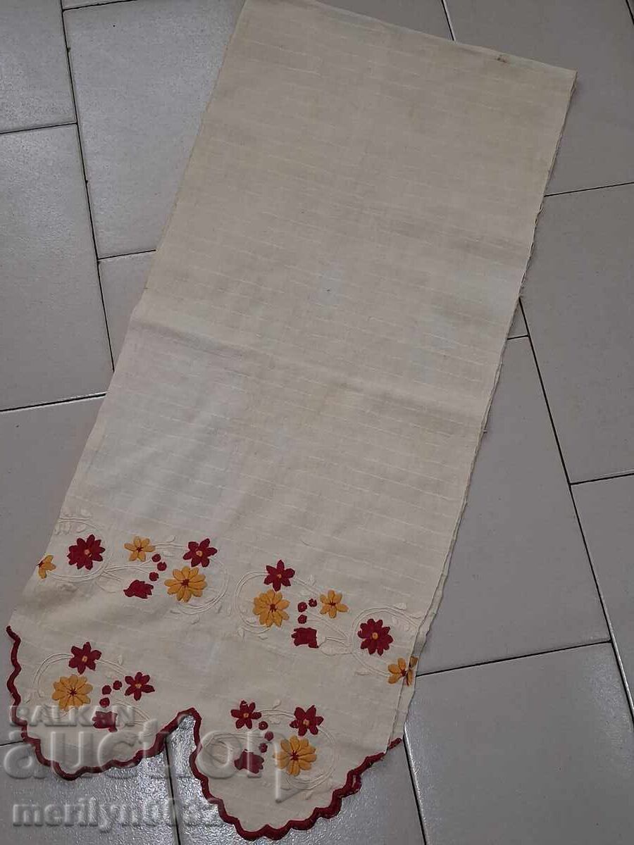 Old fringed cloth with lace, knitting, fringe with embroidery with price 53.00 BGN | € 27.10 Old fringed cloth with lace, knitting, fringe with embroidery with price 53.00 BGN | € 27.10