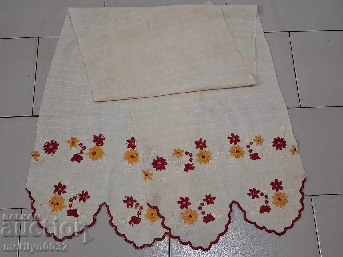 Auction Old fringed cloth with lace, knitting, fringe with embroidery Auction Old fringed cloth with lace, knitting, fringe with embroidery