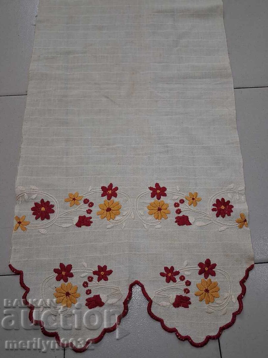 Old fringed cloth with lace, knitting, fringe with embroidery - 6 Old fringed cloth with lace, knitting, fringe with embroidery - 6