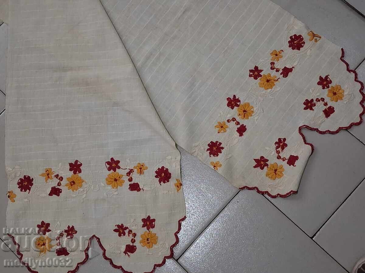 Old fringed cloth with lace, knitting, fringe with embroidery - 7 Old fringed cloth with lace, knitting, fringe with embroidery - 7