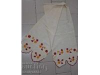 Old fringed cloth with lace, knitting, fringe with embroidery
