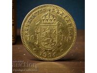Beautiful Gold 10 Leva from 1894
