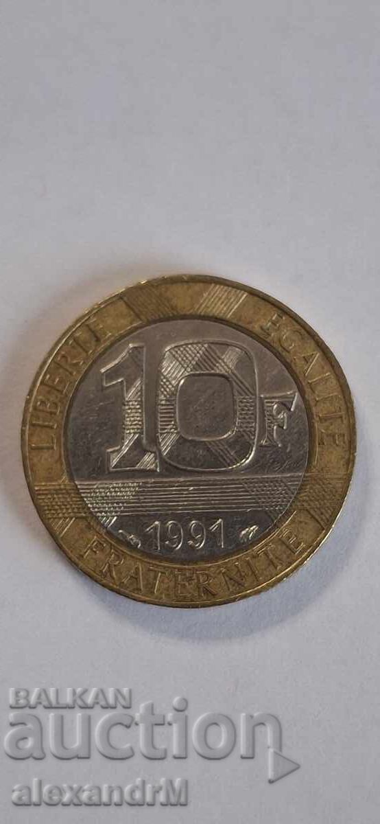 10 франка 1991 Франция Пета република.