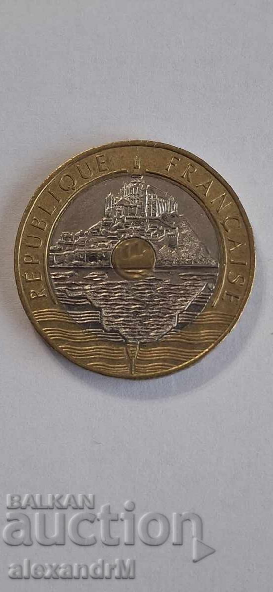 20 φράγκα 1992 Γαλλία Πέμπτη Δημοκρατία με τιμή 5.00 BGN | € 2.56 20 φράγκα 1992 Γαλλία Πέμπτη Δημοκρατία με τιμή 5.00 BGN | € 2.56