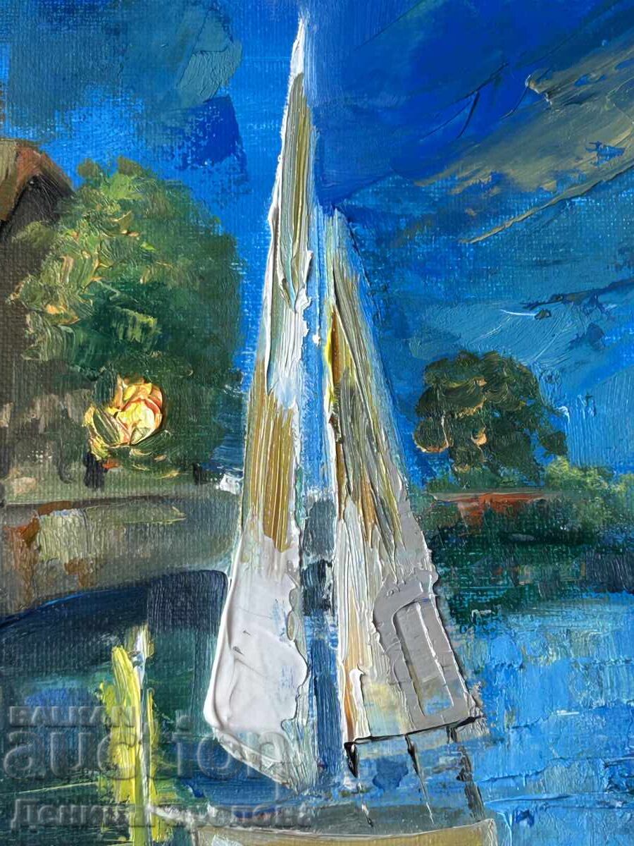 Δημοπρασία Δενίτσα Γκαρέλοβα πίνακας λάδι 30/40 “Βράδυ στο μπλε” Δημοπρασία Δενίτσα Γκαρέλοβα πίνακας λάδι 30/40 “Βράδυ στο μπλε”