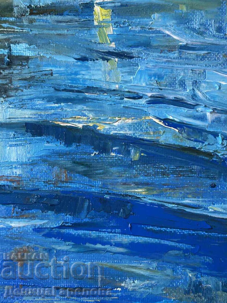 Δενίτσα Γκαρέλοβα πίνακας λάδι 30/40 “Βράδυ στο μπλε” - 6 Δενίτσα Γκαρέλοβα πίνακας λάδι 30/40 “Βράδυ στο μπλε” - 6