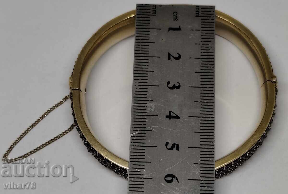 Επιχρυσωμένο ασημένιο βραχιόλι με γρανάτες Βοημίας - 5 Επιχρυσωμένο ασημένιο βραχιόλι με γρανάτες Βοημίας - 5