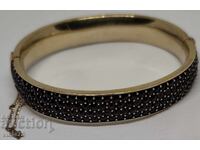 Επιχρυσωμένο ασημένιο βραχιόλι με γρανάτες Βοημίας