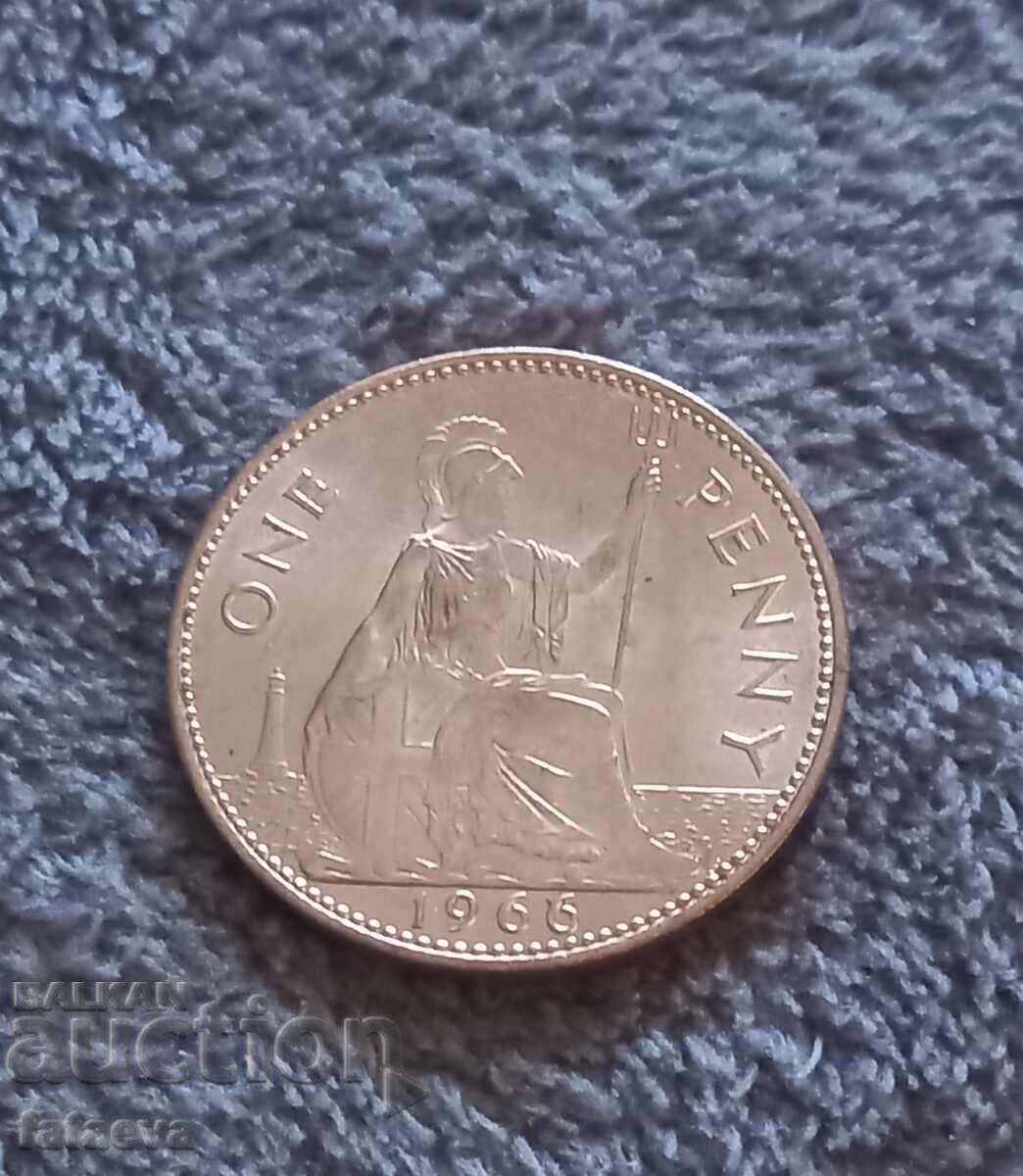 1 пени, One Penny, 1966 ПЕРФЕКТНО - 5 1 пени, One Penny, 1966 ПЕРФЕКТНО - 5