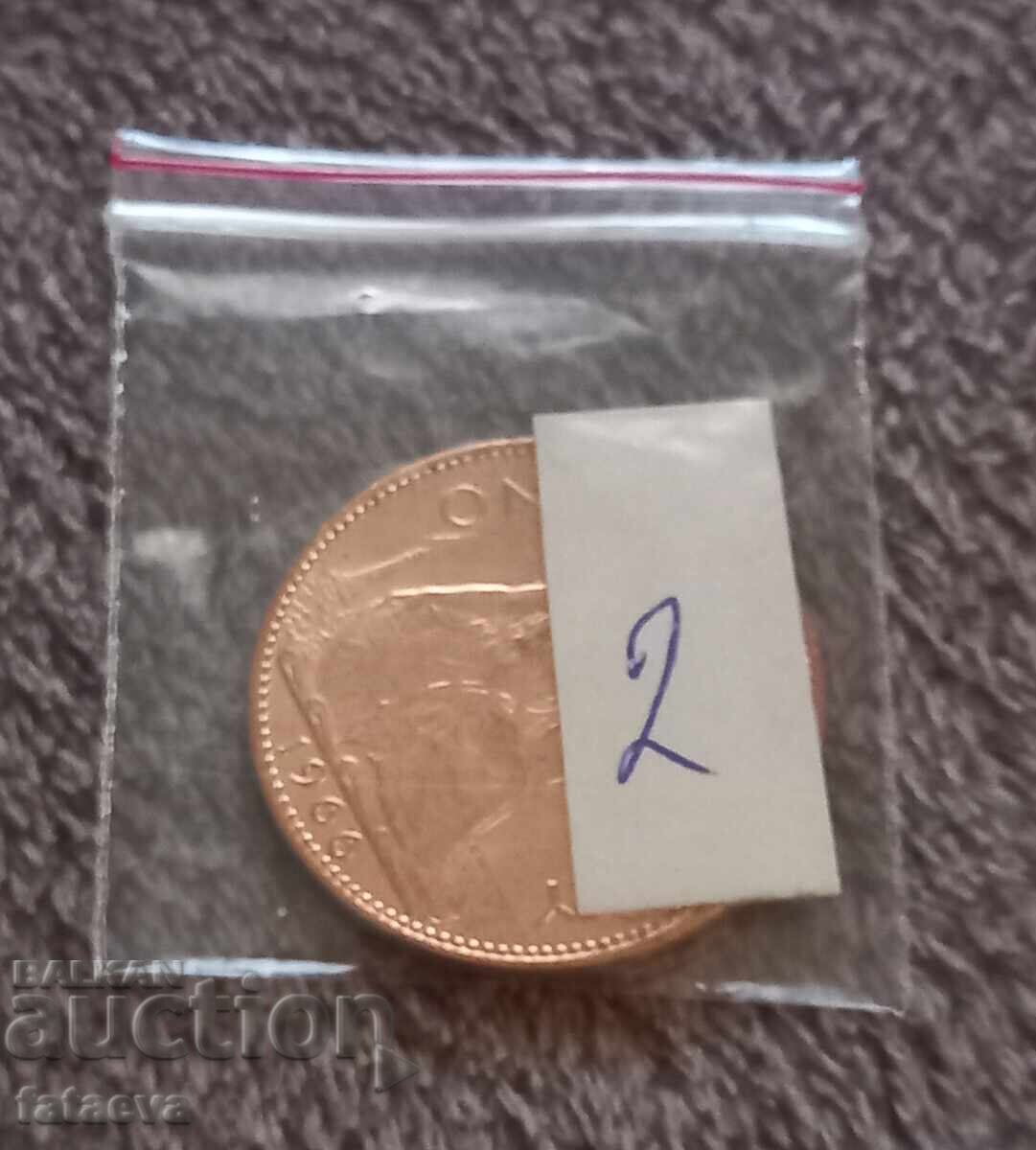 1 пени, One Penny, 1966 ПЕРФЕКТНО - 6 1 пени, One Penny, 1966 ПЕРФЕКТНО - 6