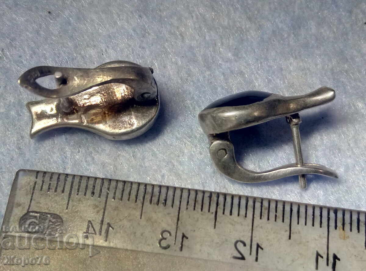 Английски СРЕБЪРНИ ОБЕЦИ СРЕБРО 925 с ЧЕРЕН ОНИКС - 6 Английски СРЕБЪРНИ ОБЕЦИ СРЕБРО 925 с ЧЕРЕН ОНИКС - 6