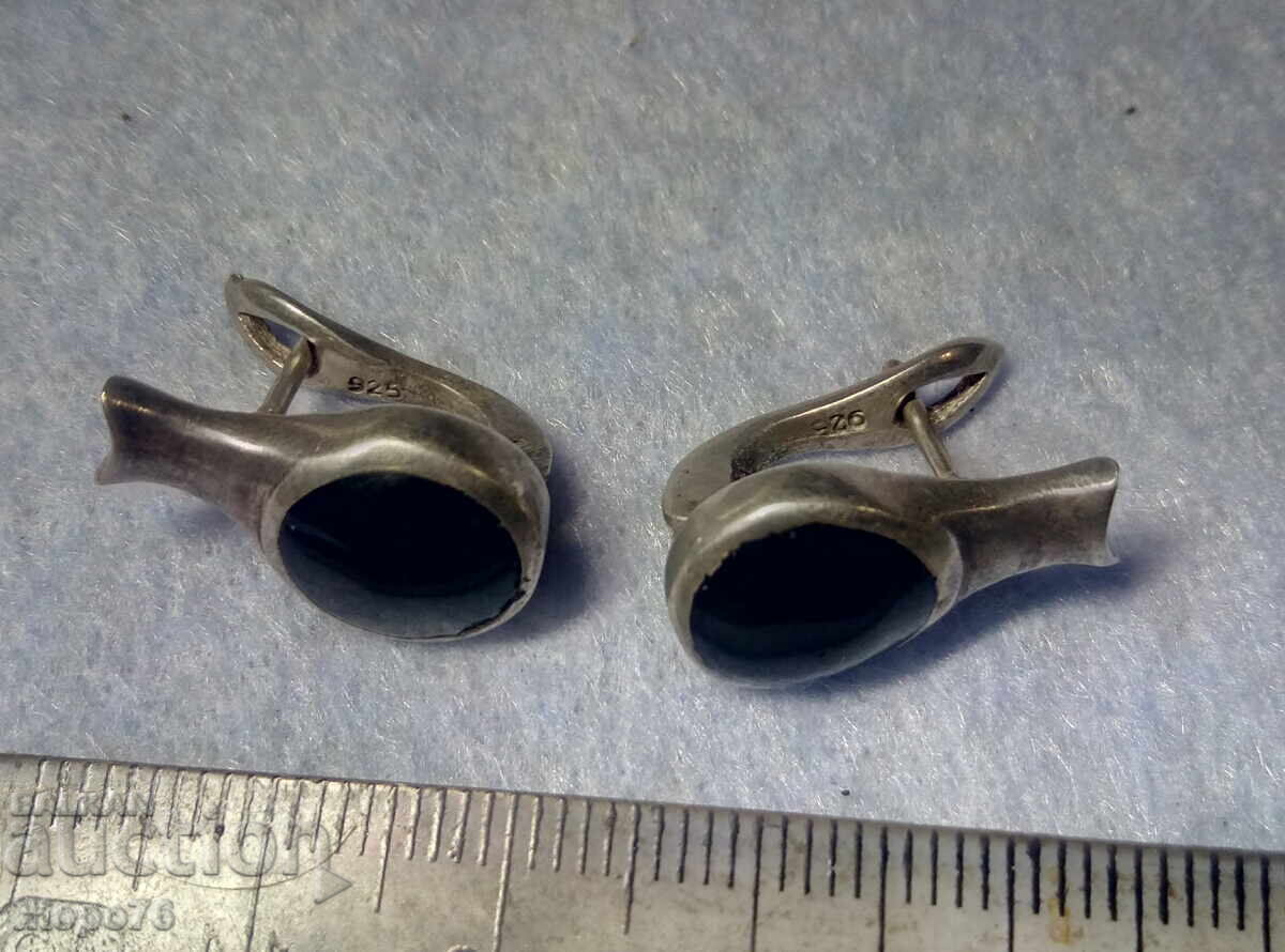 Английски СРЕБЪРНИ ОБЕЦИ СРЕБРО 925 с ЧЕРЕН ОНИКС - 7 Английски СРЕБЪРНИ ОБЕЦИ СРЕБРО 925 с ЧЕРЕН ОНИКС - 7