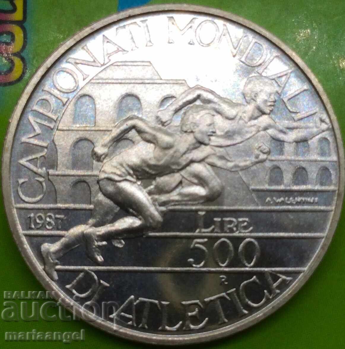 500 лири 1987 Италия UNC Атлетика Шампионат серт. сребро - 7 500 лири 1987 Италия UNC Атлетика Шампионат серт. сребро - 7