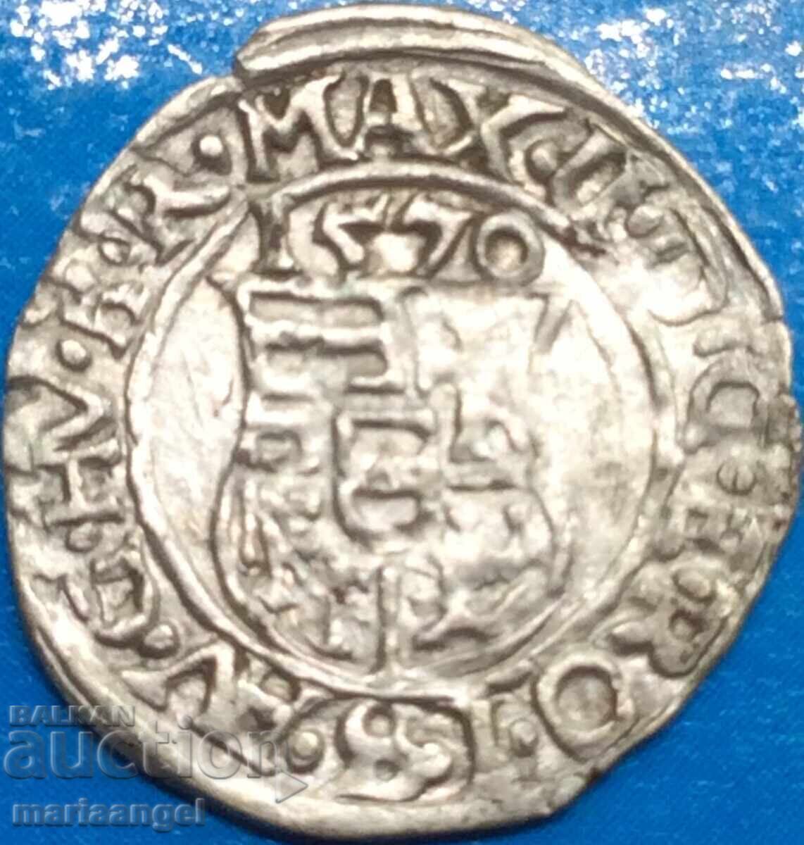 Livrarea Ungaria Denar 1570 Maximilian II Madona/Stema argint Livrarea Ungaria Denar 1570 Maximilian II Madona/Stema argint