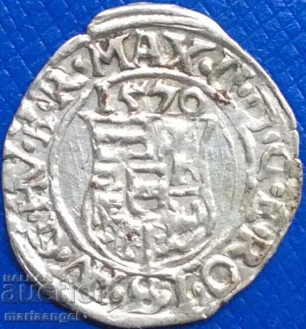 Ουγγαρία Δηνάριο 1570 Μαξιμιλιανός II Μαδόνα/Θυρεός ασήμι - 6