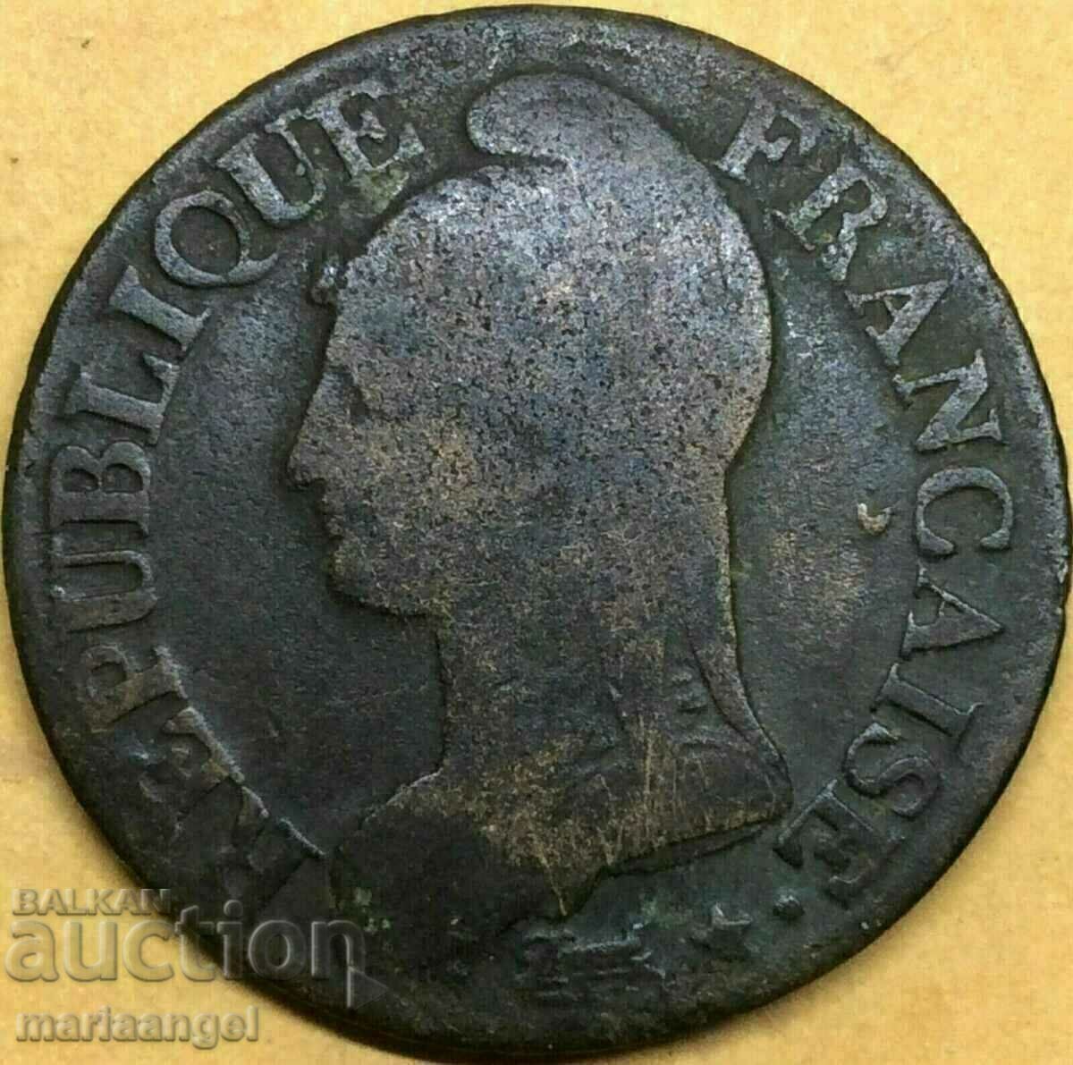 France 5 centimes 1796 Lan 5 BI - quite rare France 5 centimes 1796 Lan 5 BI - quite rare