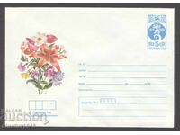 Envelope - "Illustrated - Flowers" - 7 pcs. different unused