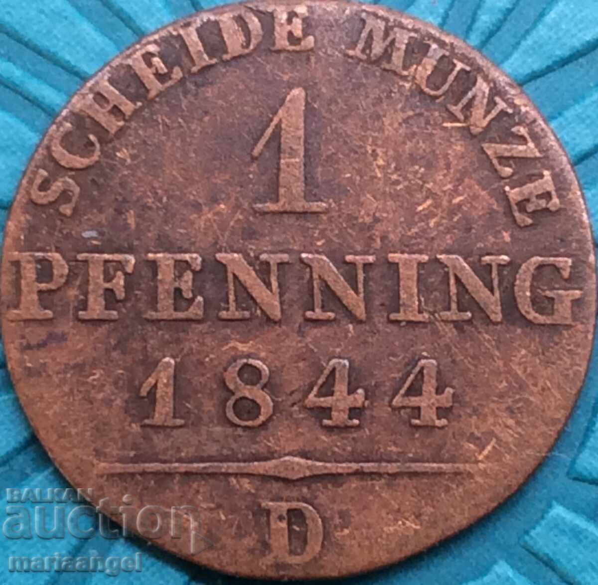 1 pfennig 1844 Prussia Germany - rare year - 5 1 pfennig 1844 Prussia Germany - rare year - 5