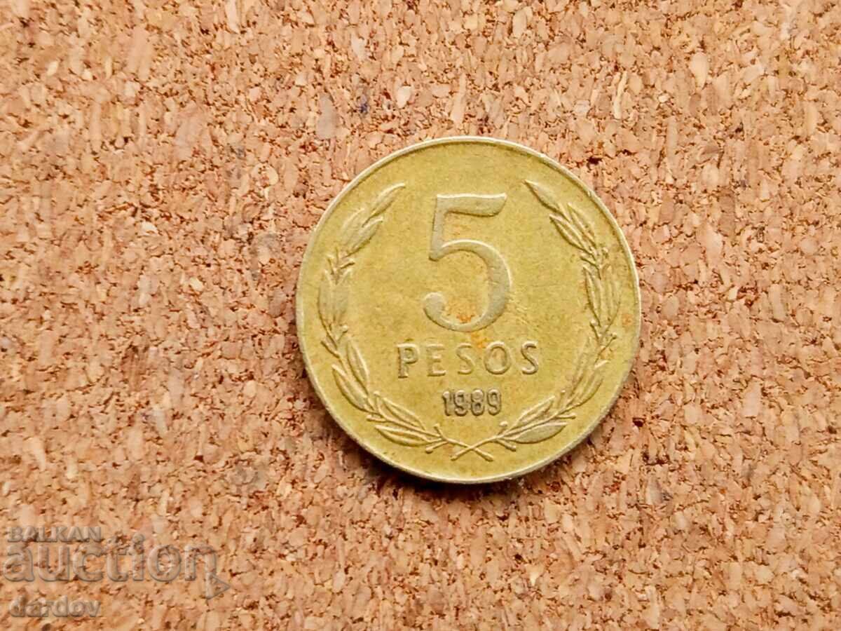 Χιλή 5 πέσος, 1989 Χιλή 5 πέσος, 1989