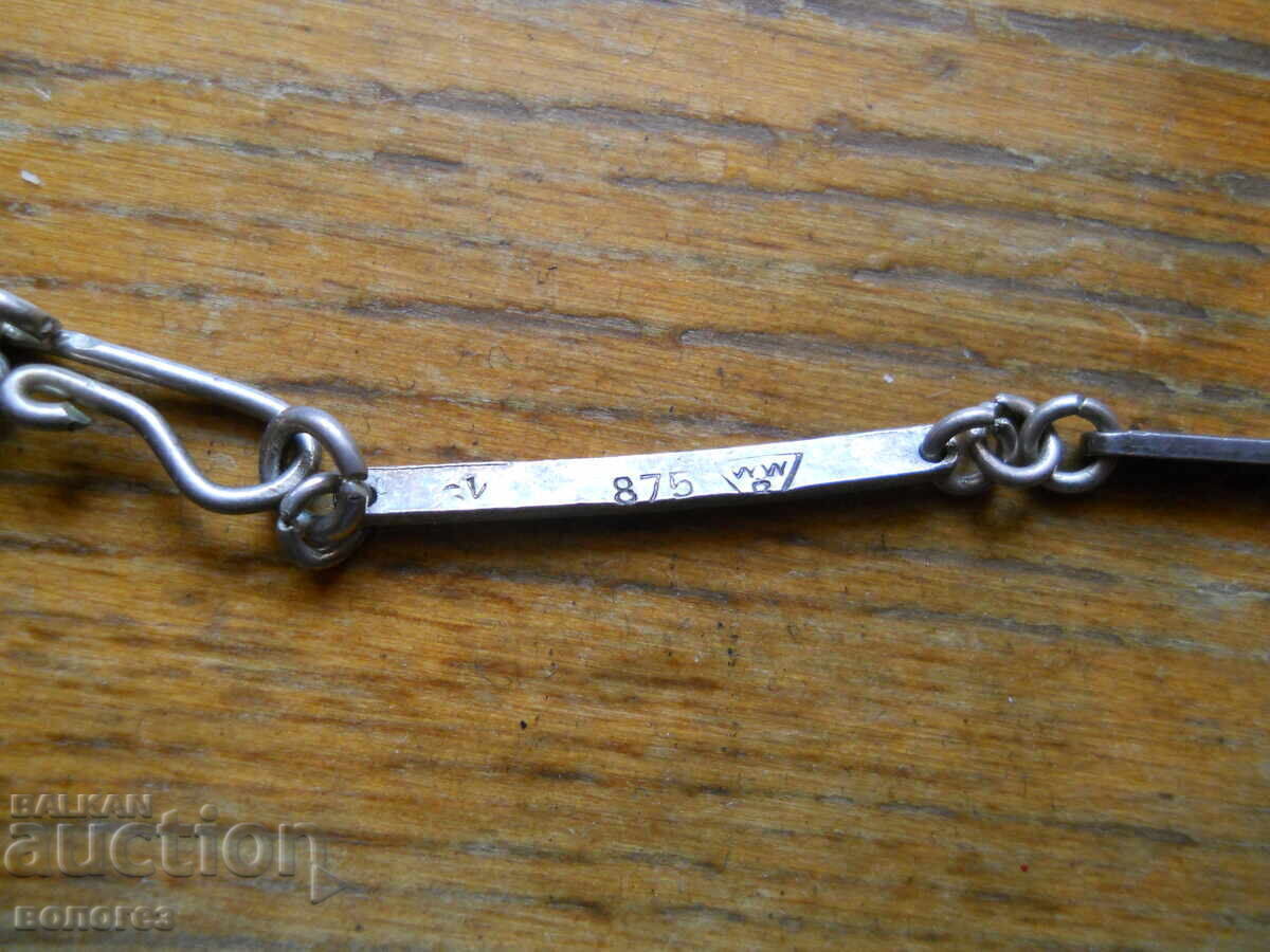 Αρχαίο ασημένιο κολιέ με μενταγιόν από κεχριμπάρι Βαλτικής - 6