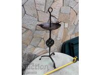 ASH TRAY CANDLE HOLDER GRILL STANDING LARGE WROUGHT IRON ORNAMENTS