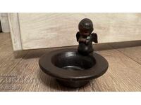 Ceramică manuală foarte veche! Sfeșnic cu îngeraș