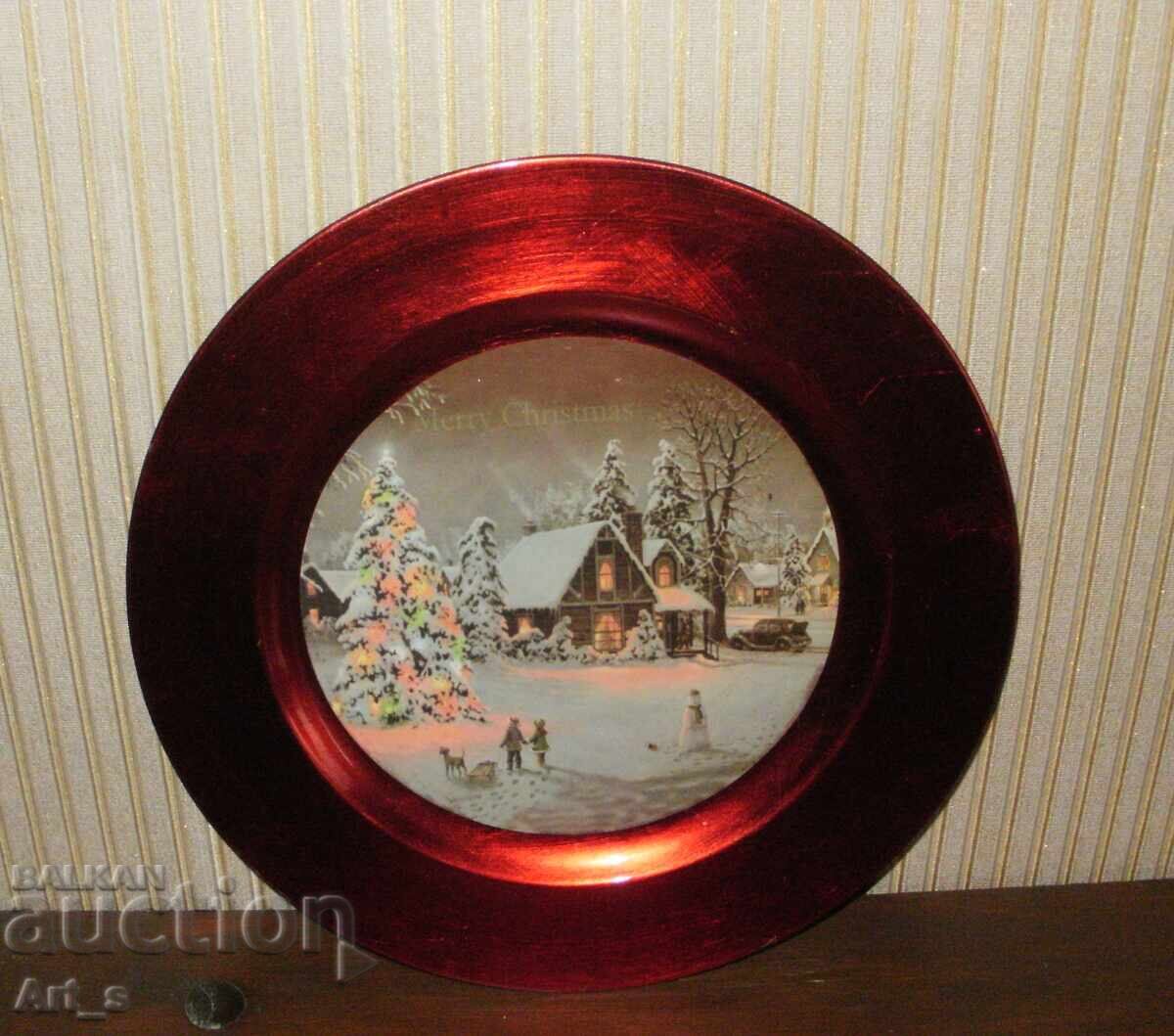 Platou metalic de Crăciun cu imagine și diametru de 33cm - 5 Platou metalic de Crăciun cu imagine și diametru de 33cm - 5