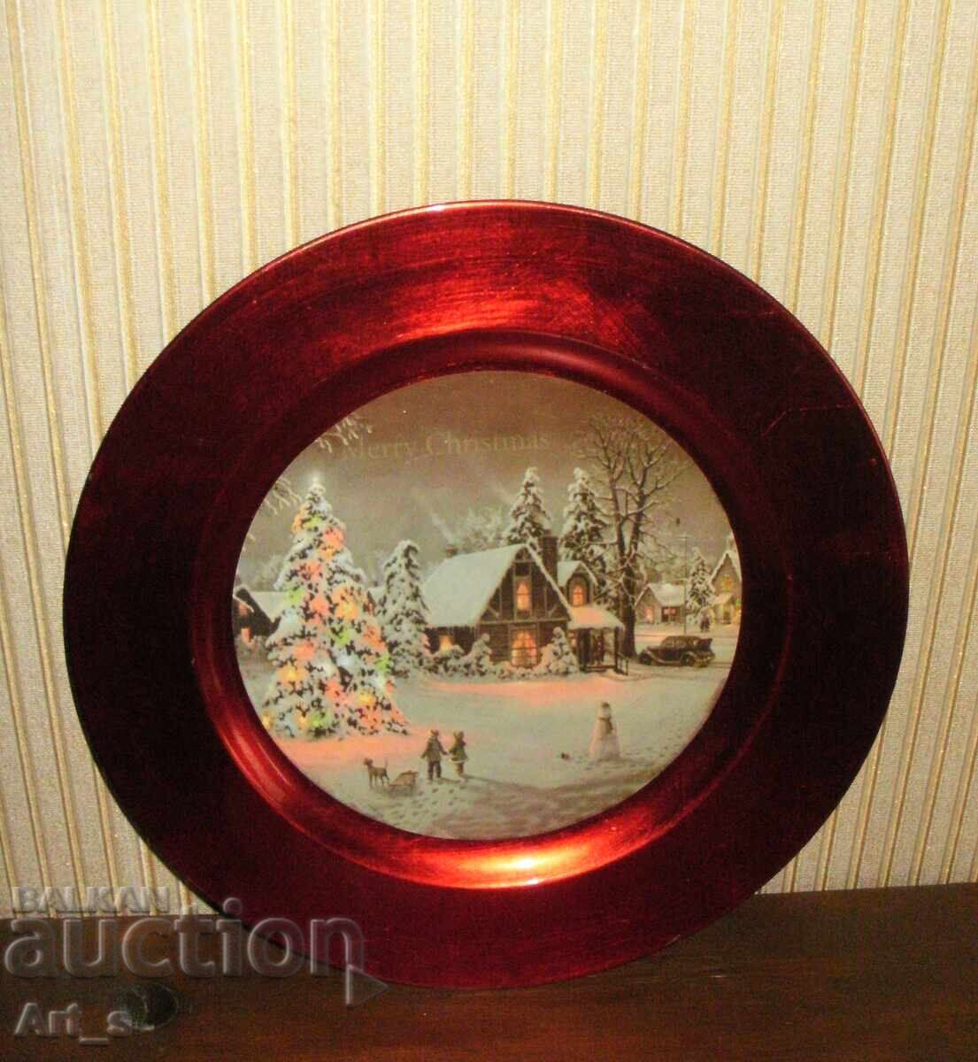 Platou metalic de Crăciun cu imagine și diametru de 33cm - 6 Platou metalic de Crăciun cu imagine și diametru de 33cm - 6