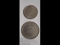 1/2 franc 1976 + 1 franc 1976 Franța Republica a V-a