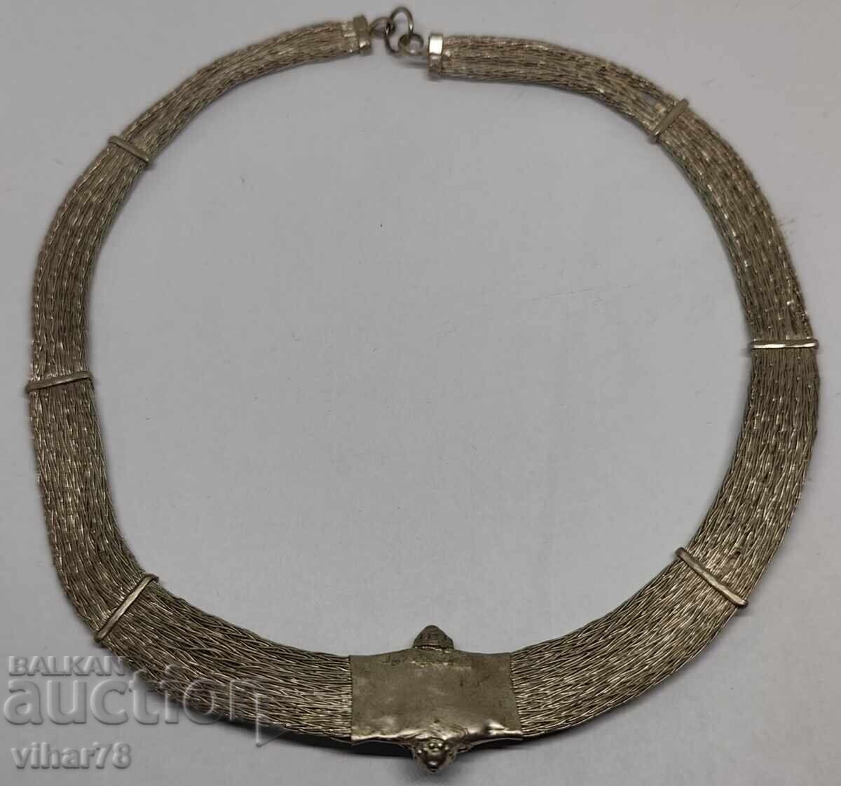 Μοναδικό κολιέ τσόκερ από λευκό μέταλλο - χειροποίητο - 6 Μοναδικό κολιέ τσόκερ από λευκό μέταλλο - χειροποίητο - 6