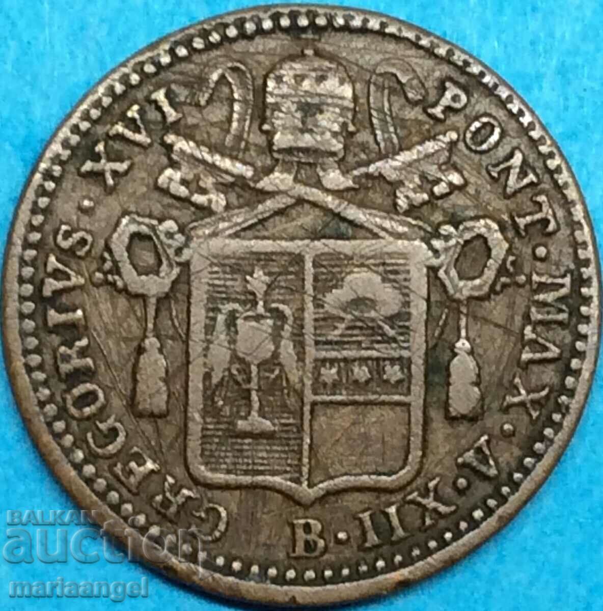 Vatican mezzo baiocco 1842 Benedict XIV (1840-1858) Rome with price 56.00 BGN | € 28.63 Vatican mezzo baiocco 1842 Benedict XIV (1840-1858) Rome with price 56.00 BGN | € 28.63