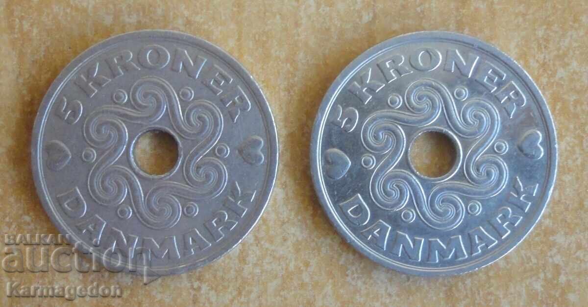 5 κορώνες 1995, 2002 - Δανία