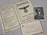 Document 3 pieces Wehrmacht photo military obituary map WW2