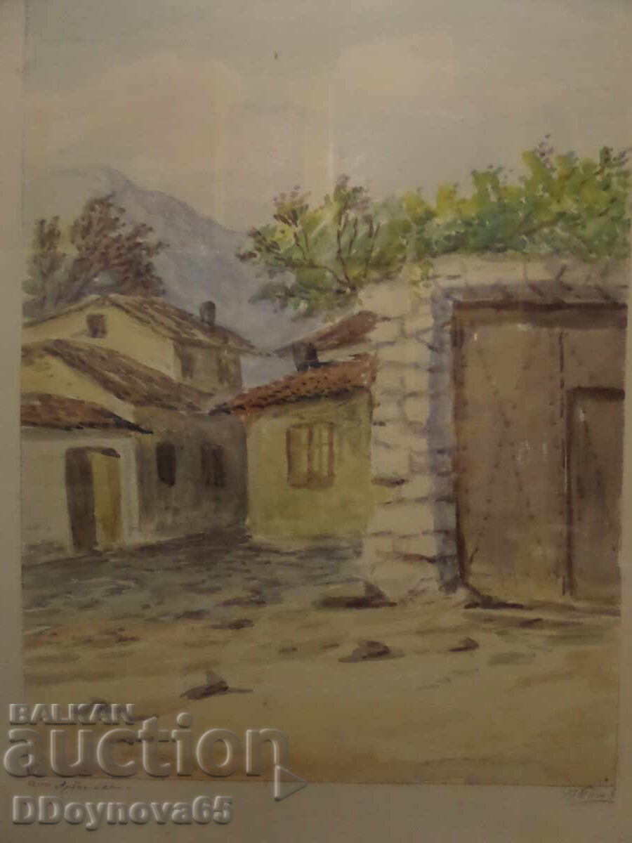 Παλαιό ακουαρέλα "Χωριό Αρμπανάσι", Βίκτορ Ποπόφ με τιμή 0.01 BGN | € 0.01 Παλαιό ακουαρέλα "Χωριό Αρμπανάσι", Βίκτορ Ποπόφ με τιμή 0.01 BGN | € 0.01