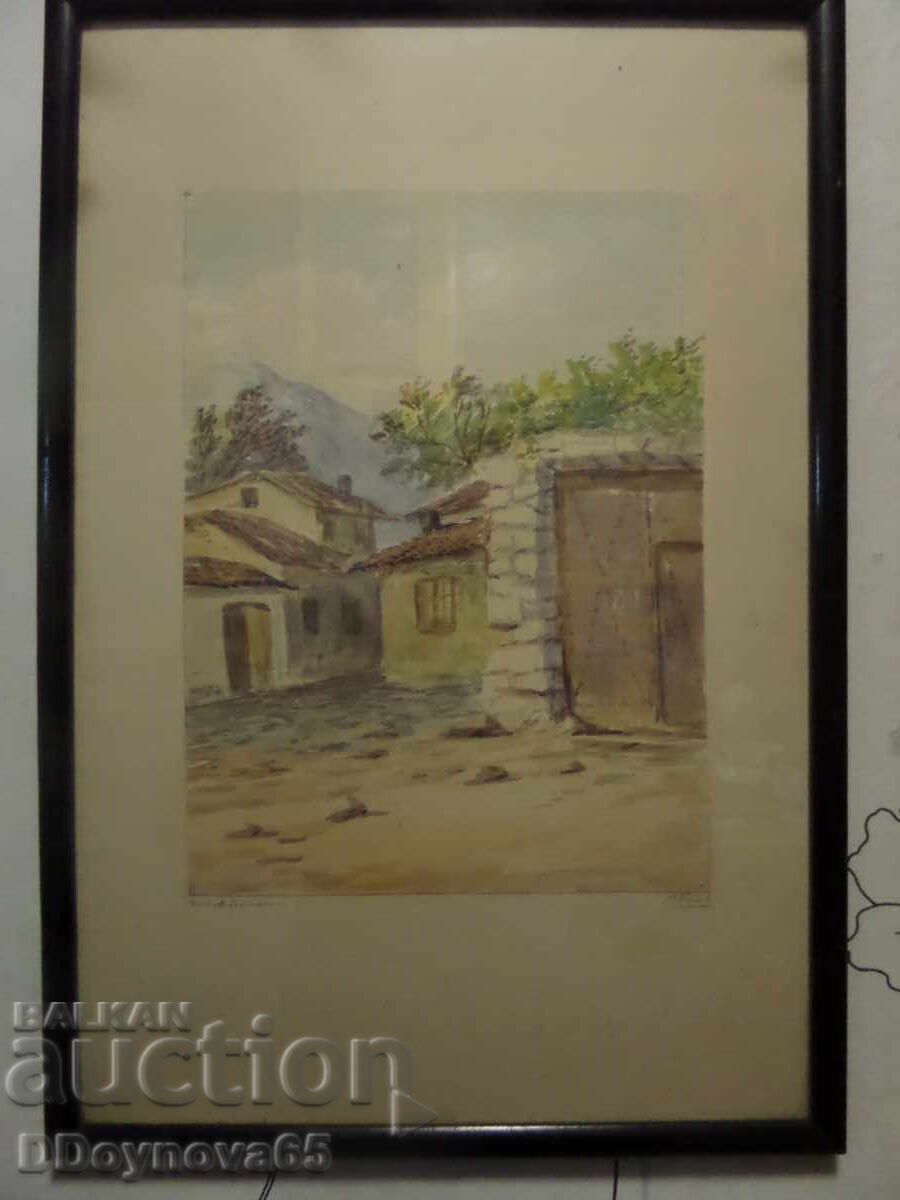 Παλαιό ακουαρέλα "Χωριό Αρμπανάσι", Βίκτορ Ποπόφ Παλαιό ακουαρέλα "Χωριό Αρμπανάσι", Βίκτορ Ποπόφ