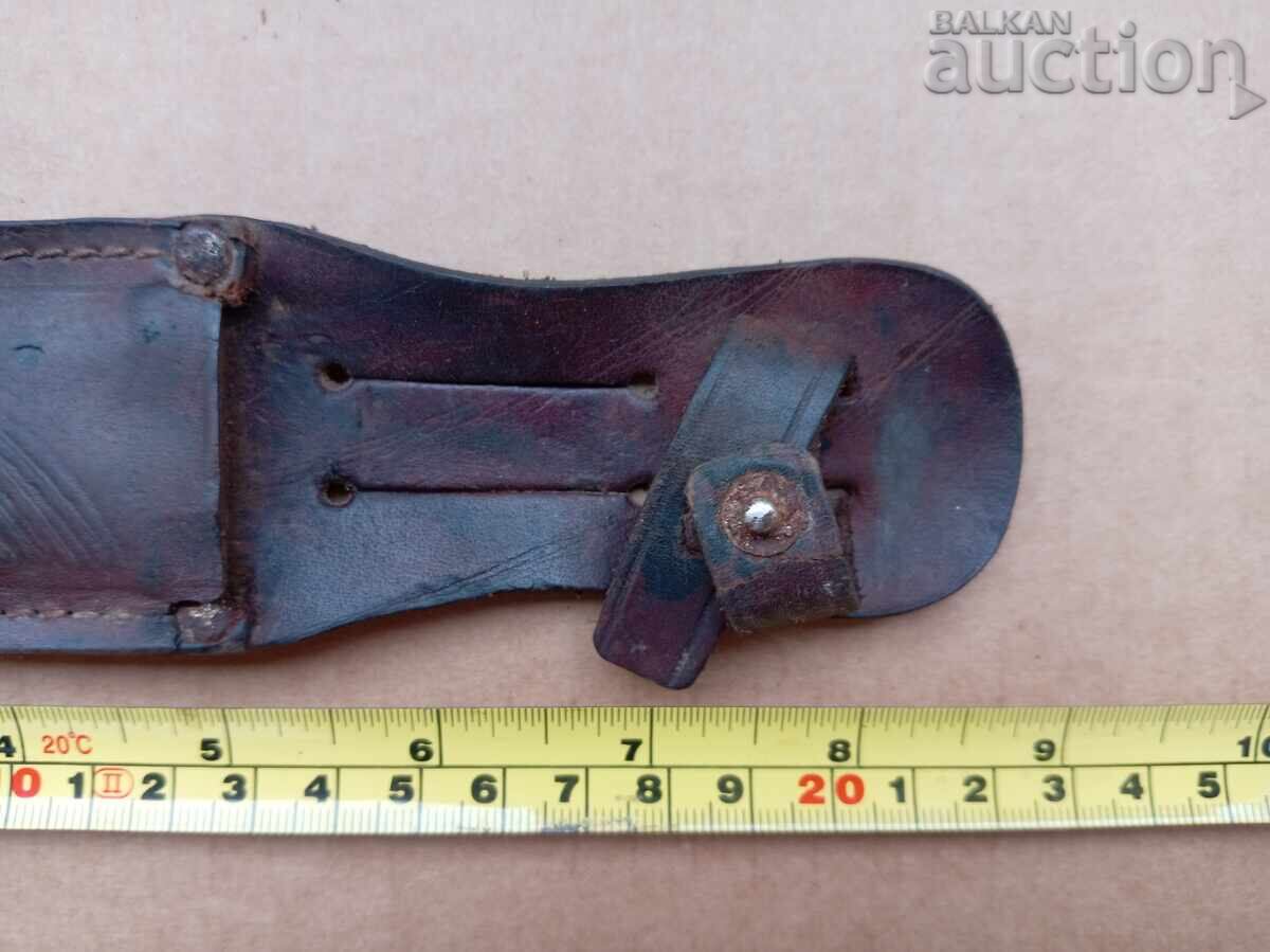 старинна кожена кания за ловен нож - 7