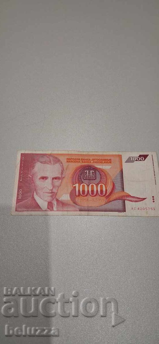 1000 de dinari Iugoslavia
